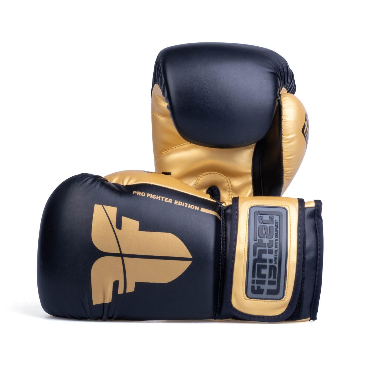 Gants de boxe Fighter Training PU - noir/or, FBG-TRP-001