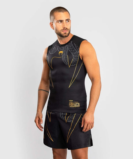 Venum Serpenti Men's Sleeveless Rashguard Tank Top – Black/Gold, VENUM-05748-109