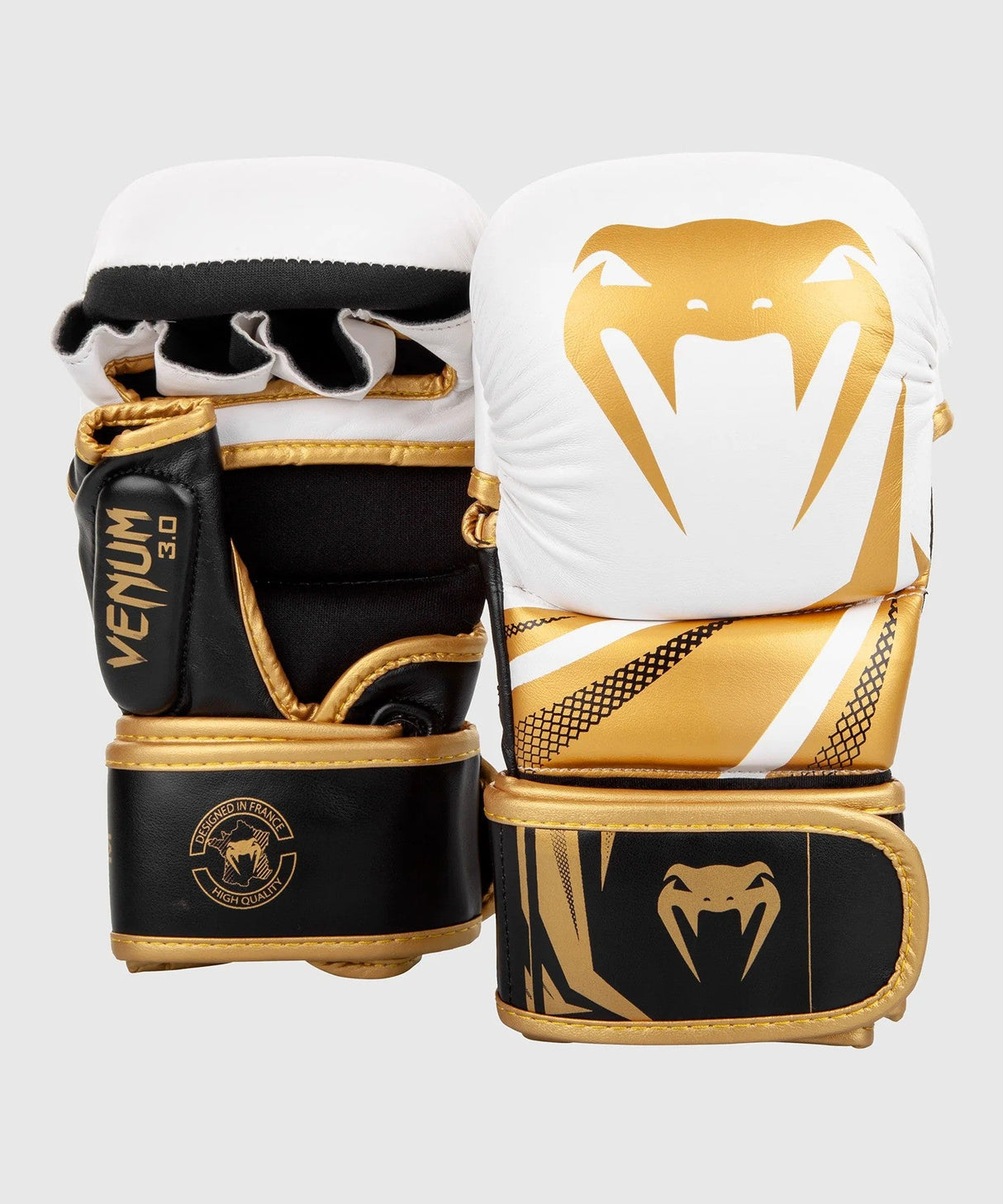 Venum Challenger 3.0 MMA Sparring Gloves – White/Gold, VENUM-03541-520