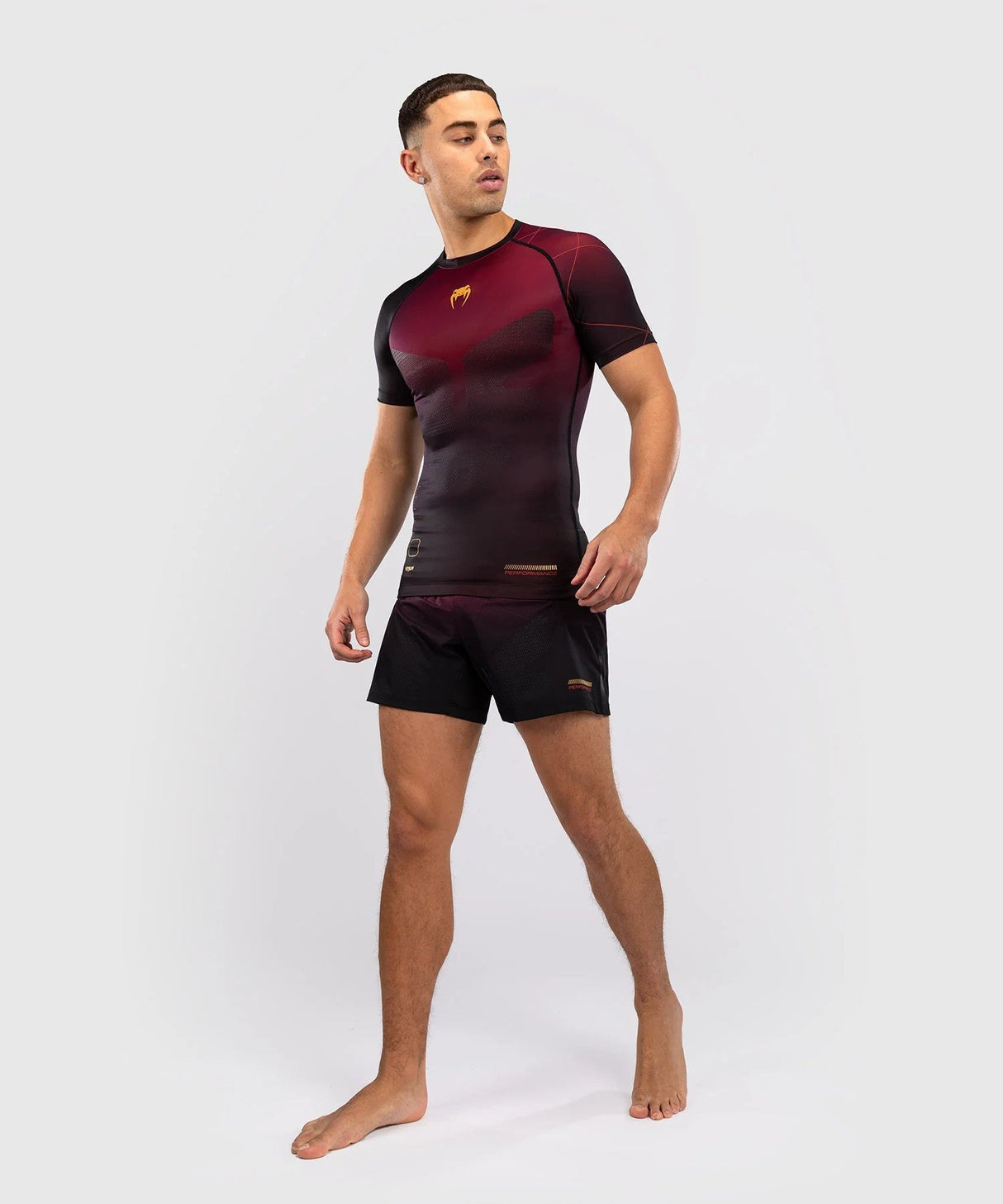 Venum Rashguard Tactical Xt S Krátkým Rukávem-černá/bordó/zlatá, Venum-05523-139