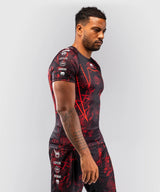 Venum 20th Anniversary Short Sleeve Rashguard - Black/Red, VENUM-06100-100