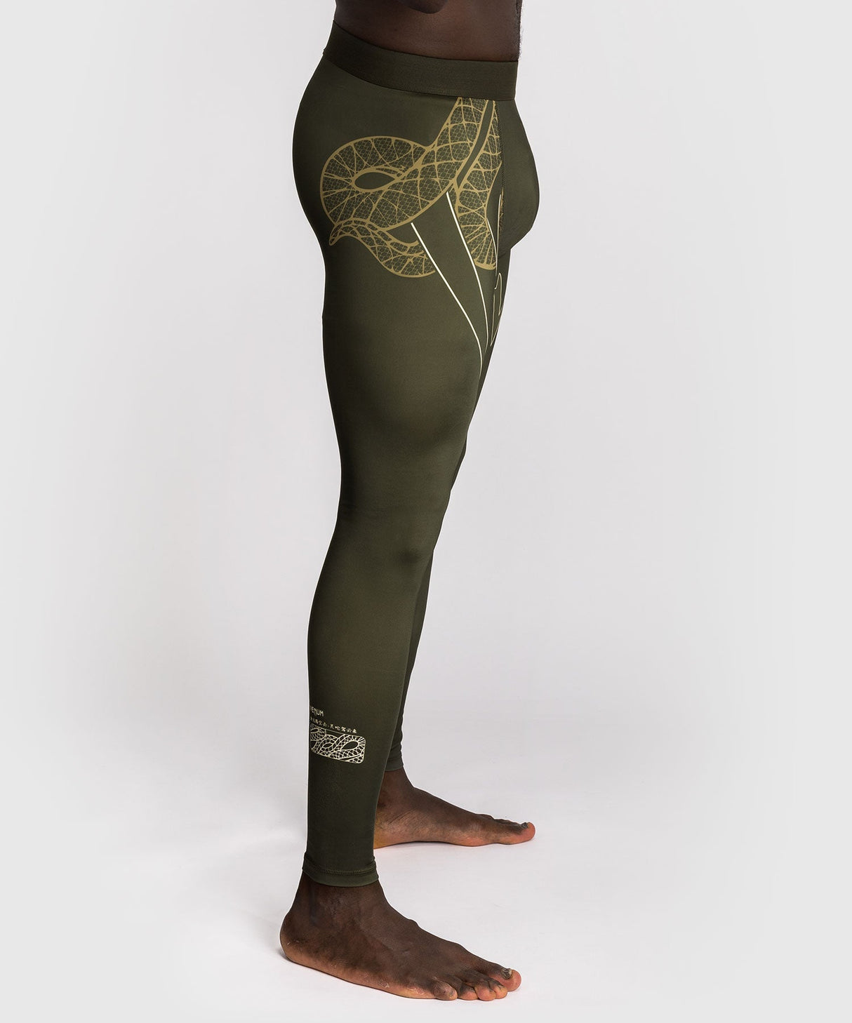 Venum Serpenti Herren-Kompressionsleggings – Khaki/Gold, VENUM-05752-590
