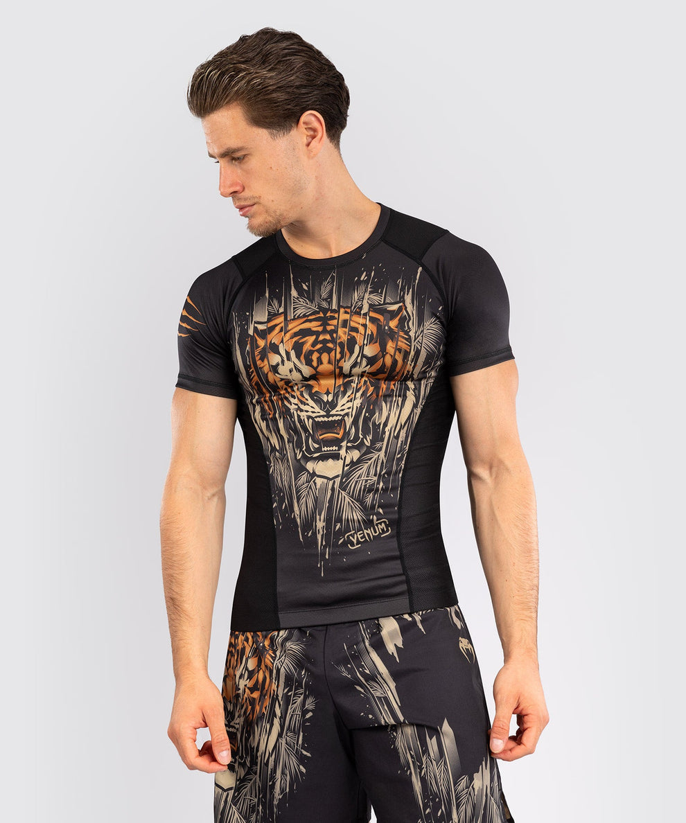 Venum Tiger Short Sleeve Rashguard - black, VENUM-05340-117