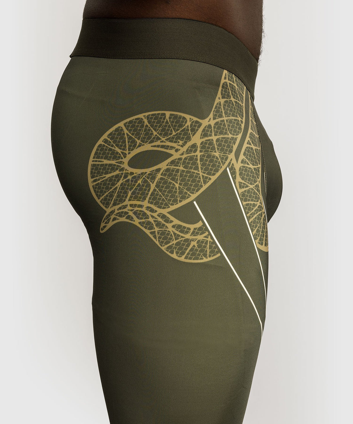 Venum Serpenti Herren-Kompressionsleggings – Khaki/Gold, VENUM-05752-590