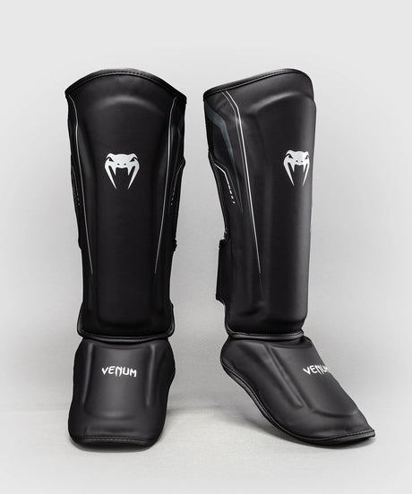 Venum Streamline Shin Guards - Black/White, VENUM-06305-108