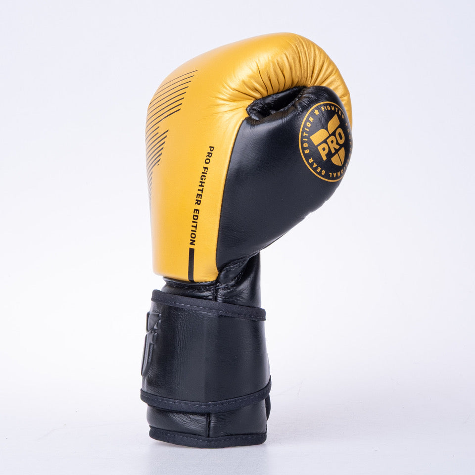 Fighter Pro Boxing Gloves – gold/black, FBG-PRO-005