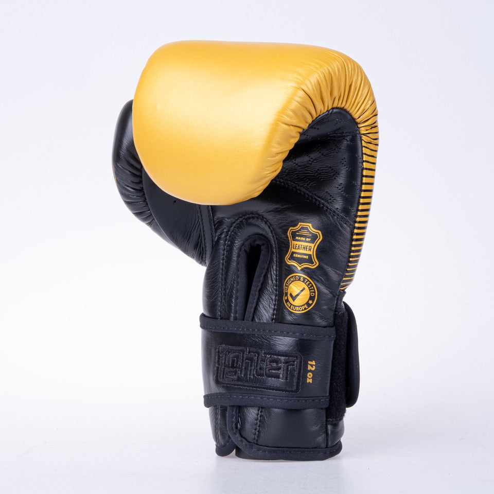 Fighter Pro Boxing Gloves – gold/black, FBG-PRO-005