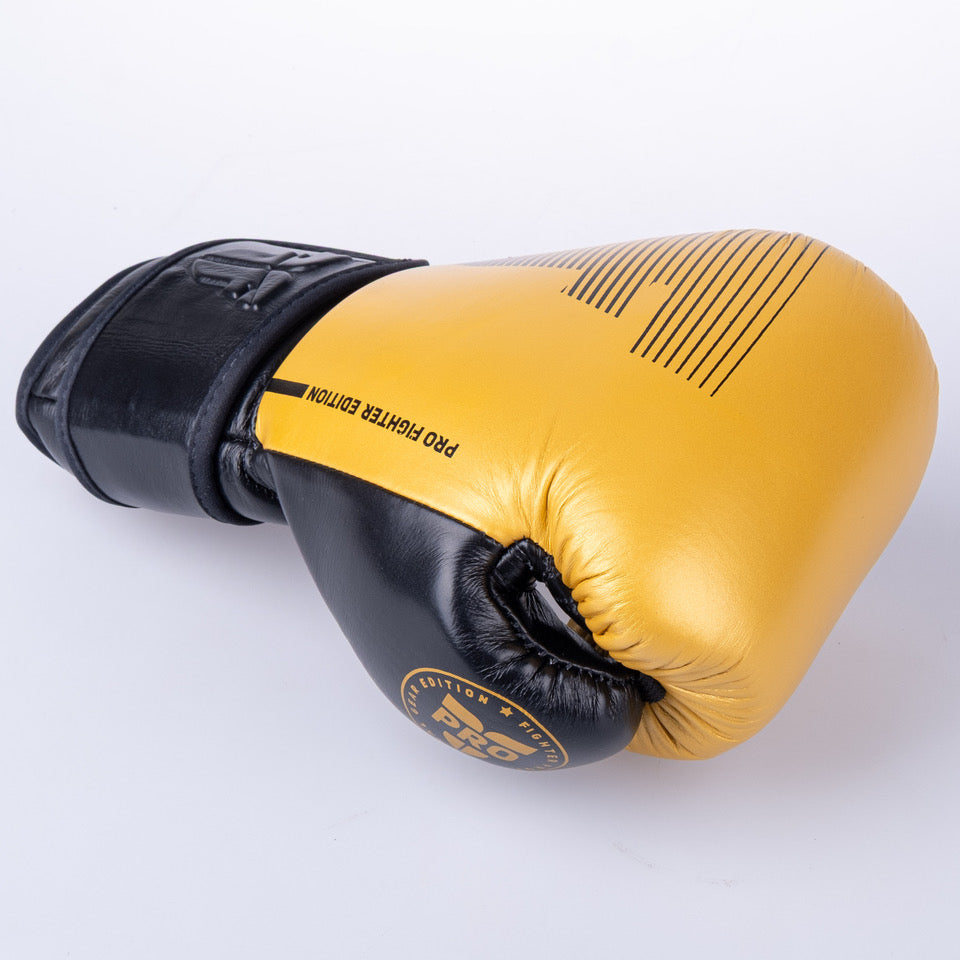 Fighter Pro Boxing Gloves – gold/black, FBG-PRO-005