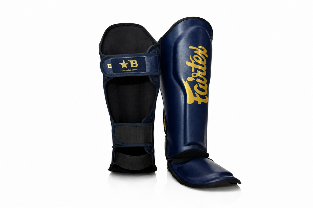 Booster Fairtex Schienbeinschoner – Blau/Gold, FXB-SG-BLGD