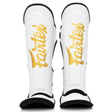 Booster Fairtex Shin Guards – White/Gold, FXB-SG-W-G