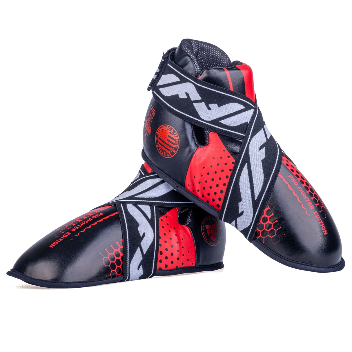 Fighter Foot Protectors - red/black, JE1455-HXGR-0203