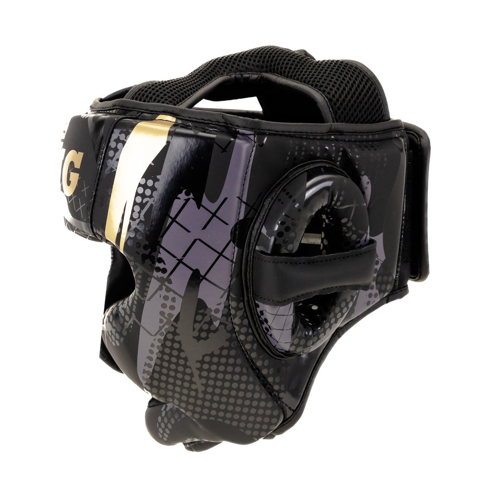 King Pro Boxing Shogun head guard – black/gold, KPB/HG SHOGUN 2