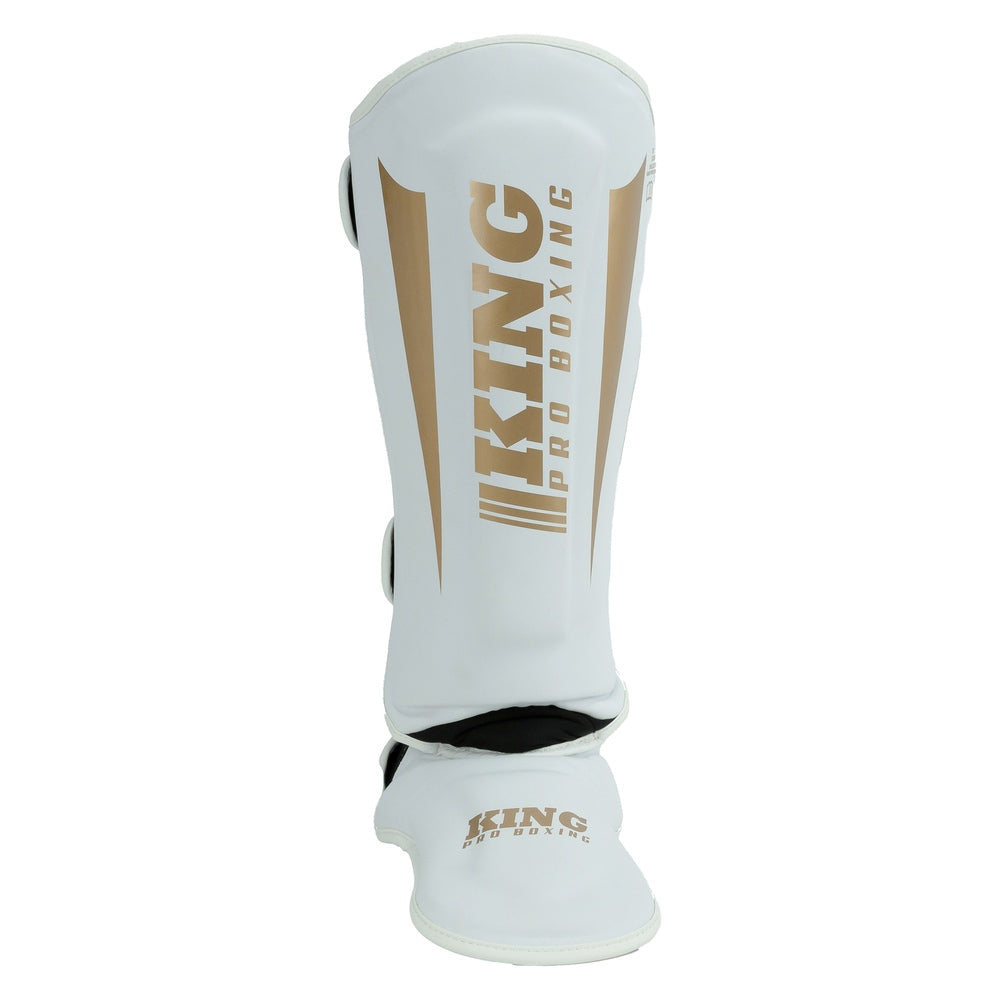 Espinilleras King Pro Boxing REVO 9 – Blanco/Dorado, KPB/SG REVO 9