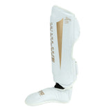 Espinilleras King Pro Boxing REVO 9 – Blanco/Dorado, KPB/SG REVO 9