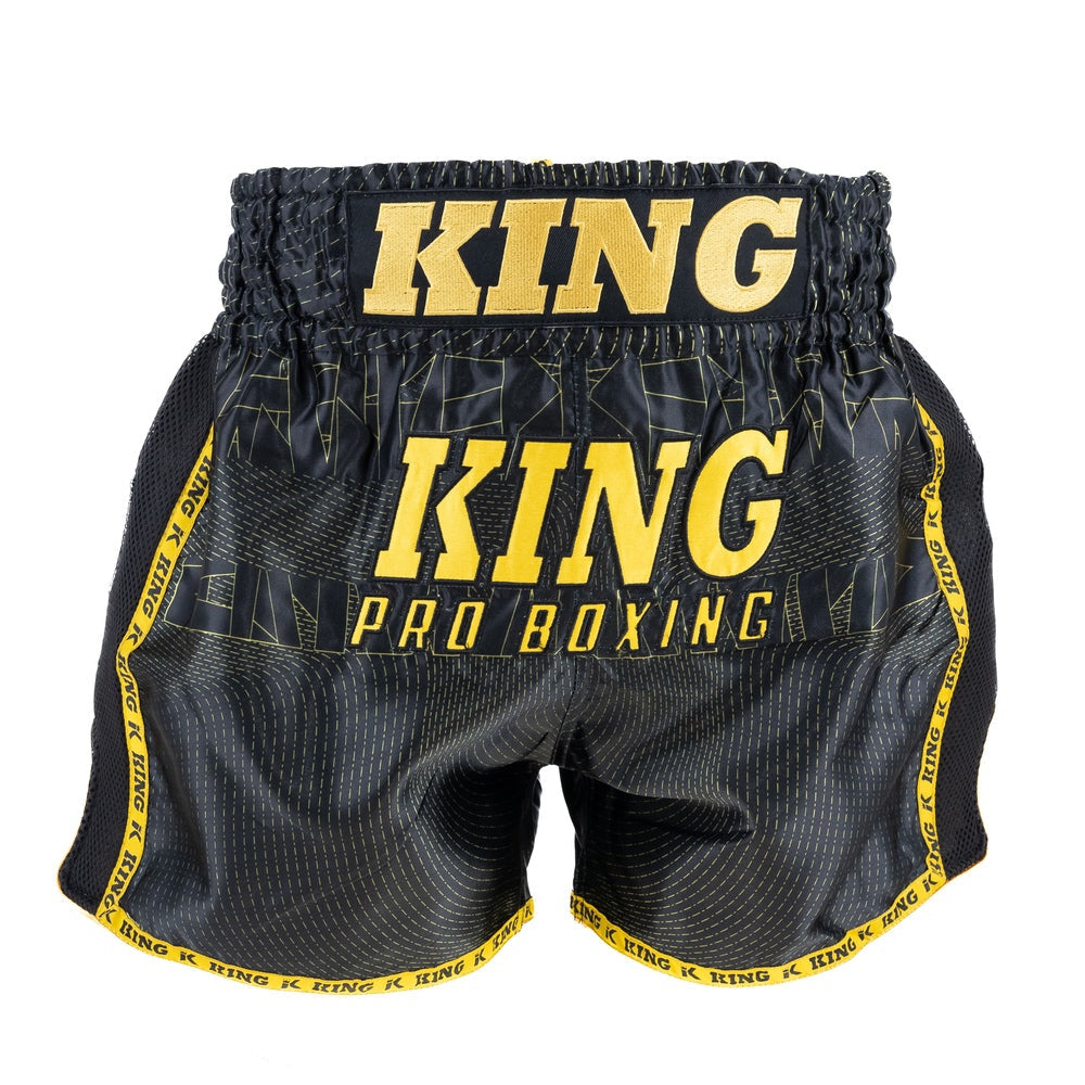 King Muay Thai Shorts – Black/Gold, KP08