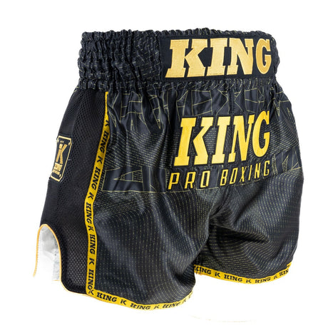 King Muay Thai Shorts – Black/Gold, KP08
