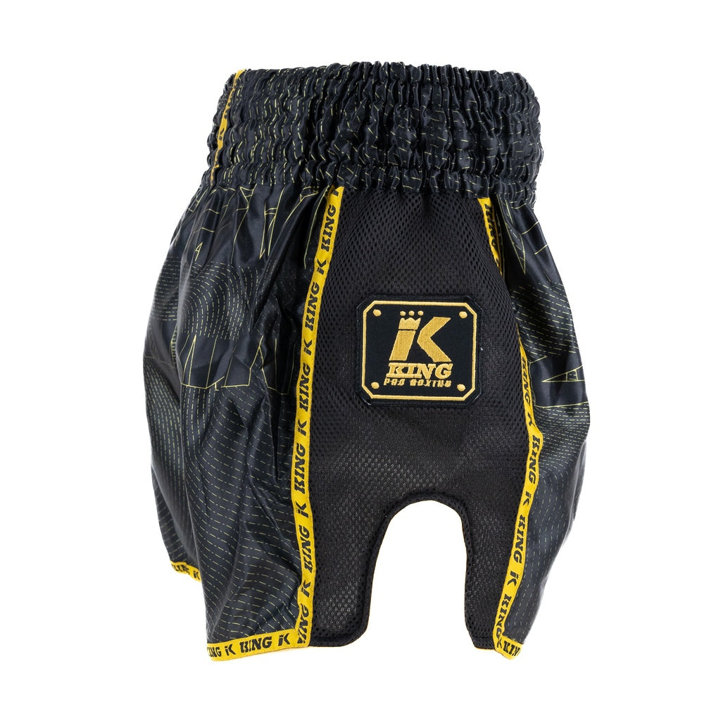 King Muay Thai Shorts – Black/Gold, KP08