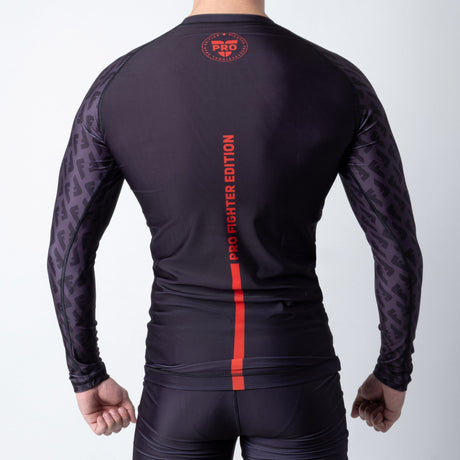 Long Sleeve Rash Guard Fighter - black/red, RSG-PRO-LS-01