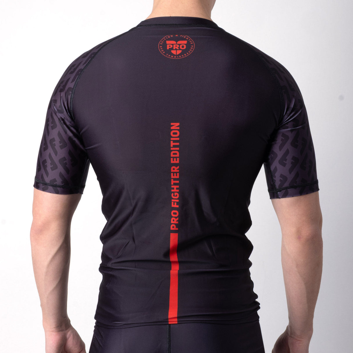 Short Sleeve Rash Guard Fighter - black/red, RSG-PRO-SS-01