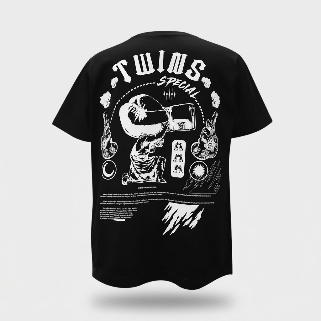 TWINS T-Shirt – schwarz, TEE-02