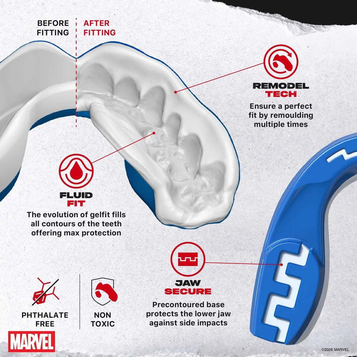 SAFEJAWZ Marvel X-Men Beast Mouthguard – Blue, SJBeast