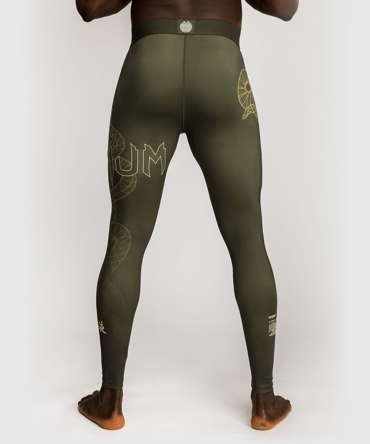 Venum Serpenti Herren-Kompressionsleggings – Khaki/Gold, VENUM-05752-590