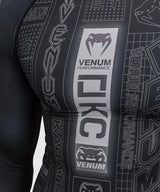 Venum Karate Combat Long Sleeve Rashguard - Black/Grey, VENUM-06227-109