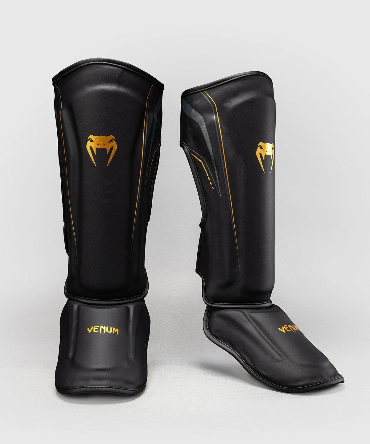 Venum Streamline Shin Guards - Black/Gold, VENUM-06305-126
