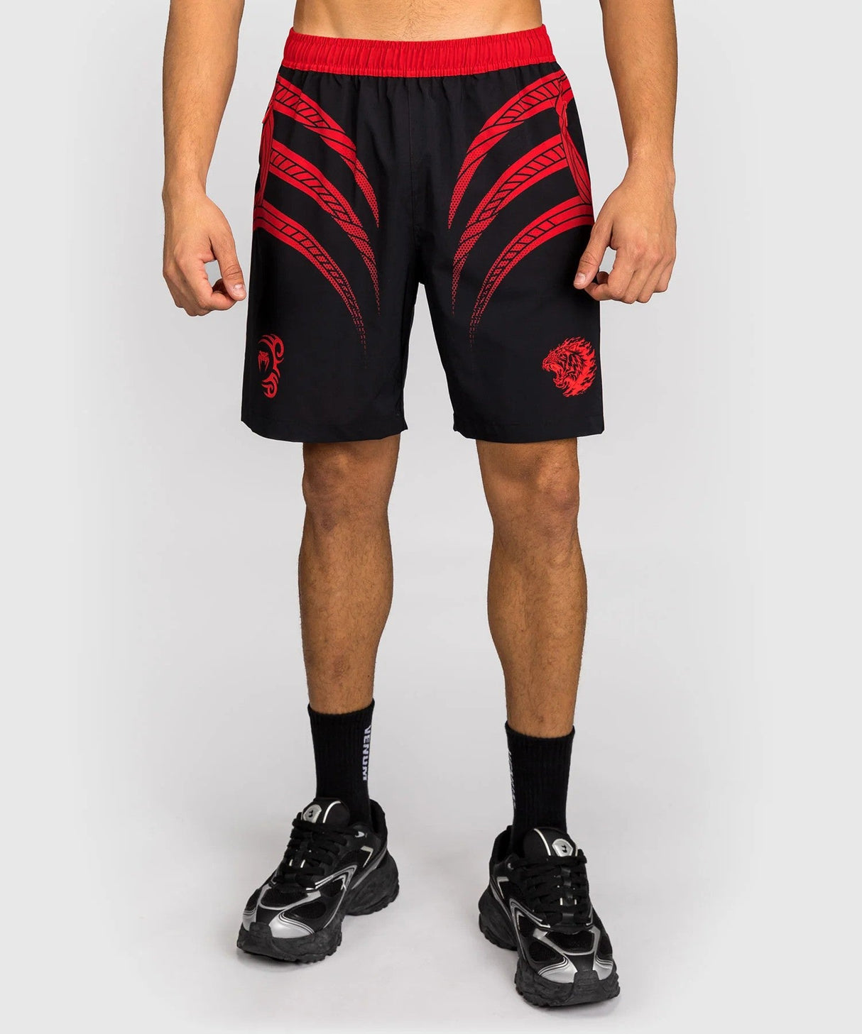 Venum x Mike Tyson Tiger Training Shorts – Black/Red, VENUM-06037-100