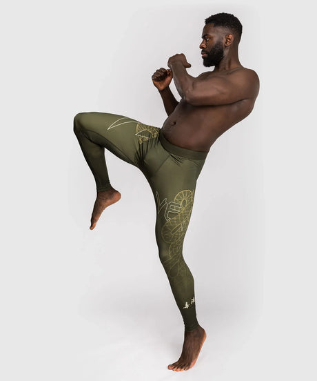 Venum Serpenti Men's Compression Leggings – Khaki/Gold, VENUM-05752-590
