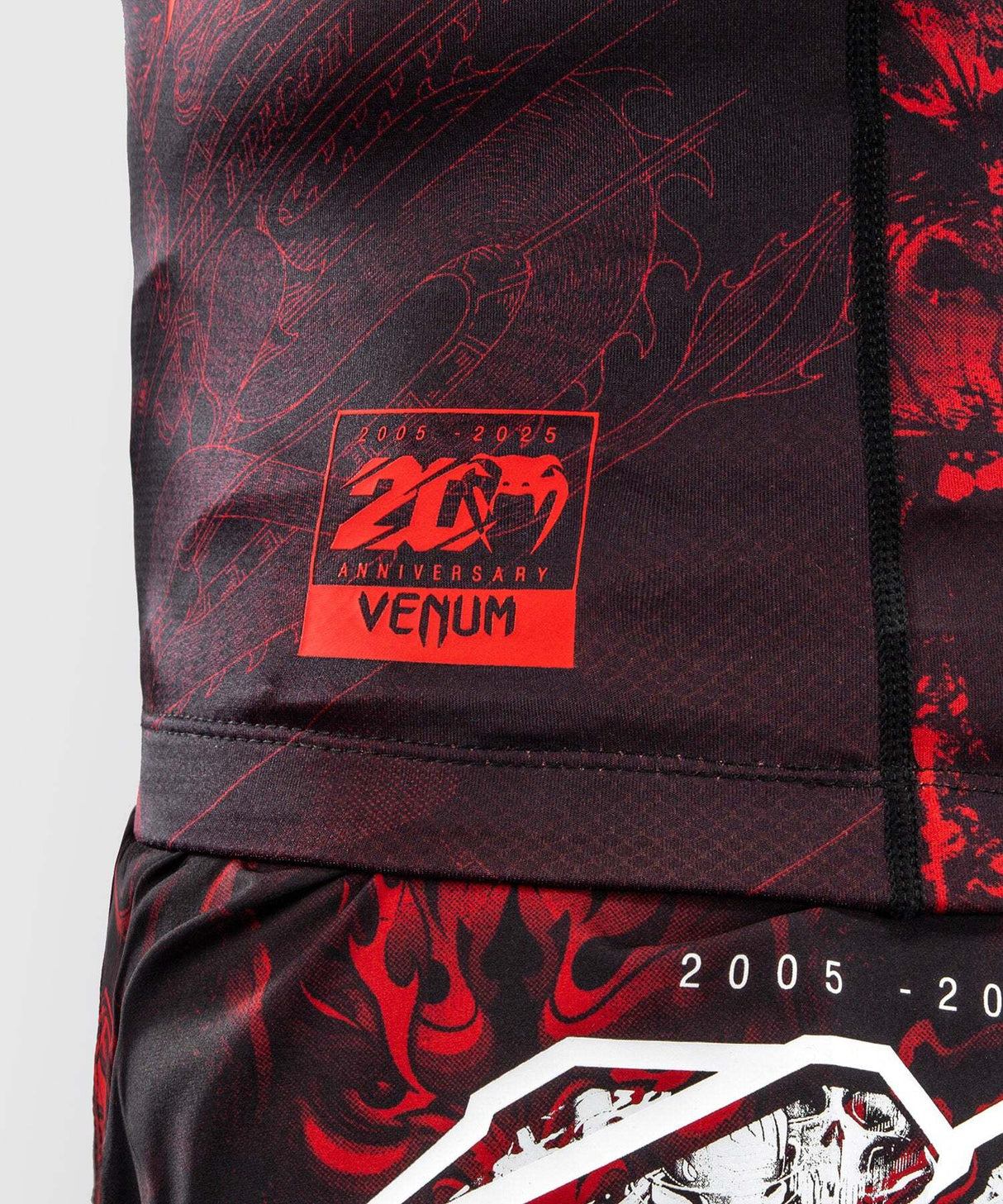 Venum 20th Anniversary Short Sleeve Rashguard - Black/Red, VENUM-06100-100