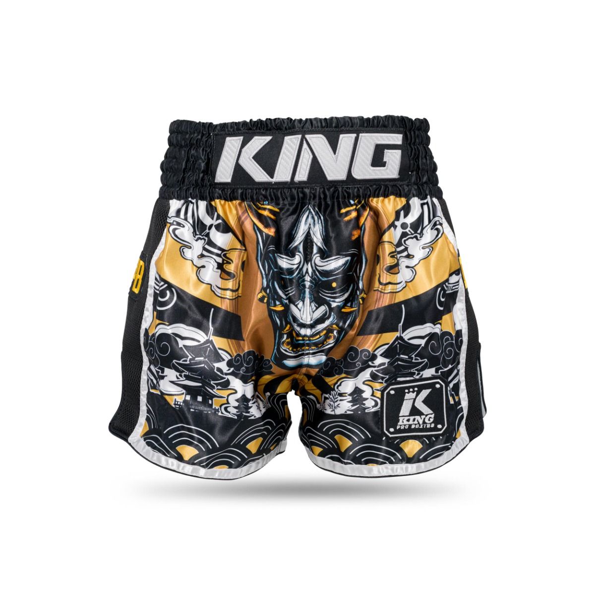 Short King Muay Thai HANYA - noir/jaune, KPB/HANYA GD