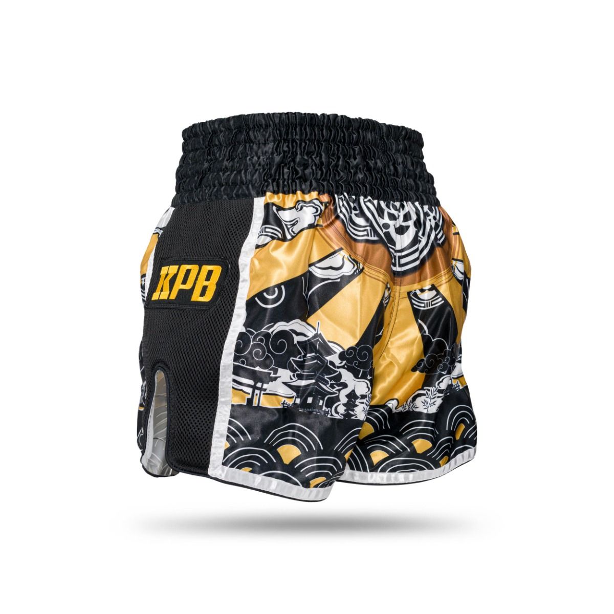 Short King Muay Thai HANYA - noir/jaune, KPB/HANYA GD