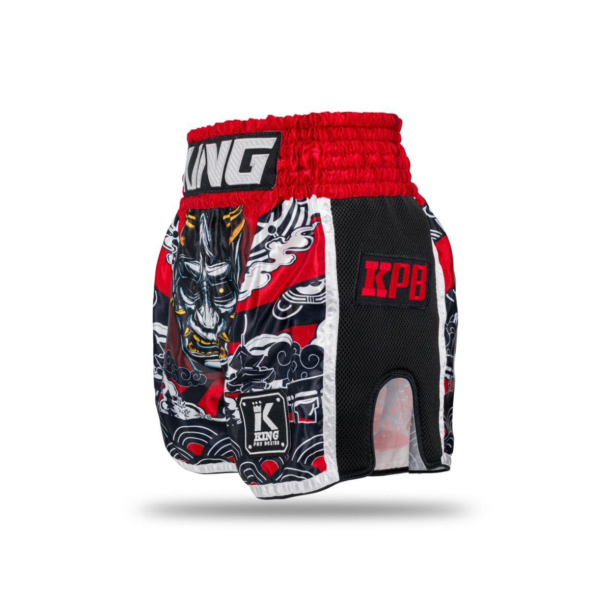 King Muay Thai Shorts Hanya - Negro/Rojo, KPB/Hanya Rd