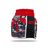 King Muay Thai Shorts Hanya - Negro/Rojo, KPB/Hanya Rd