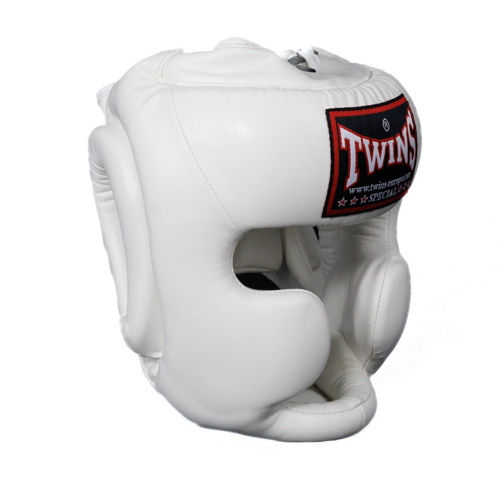 Twins Sparring Headgear with Cheek Protection - white, HGL-3-WHT