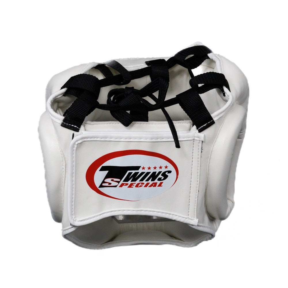 Twins Sparring Headgear with Cheek Protection - white, HGL-3-WHT