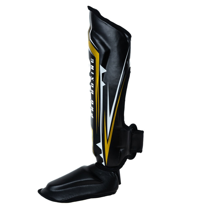 Protège-tibias de boxe King PRO Spartan 3 - noir/or, KPB/SG SPARTAN 3