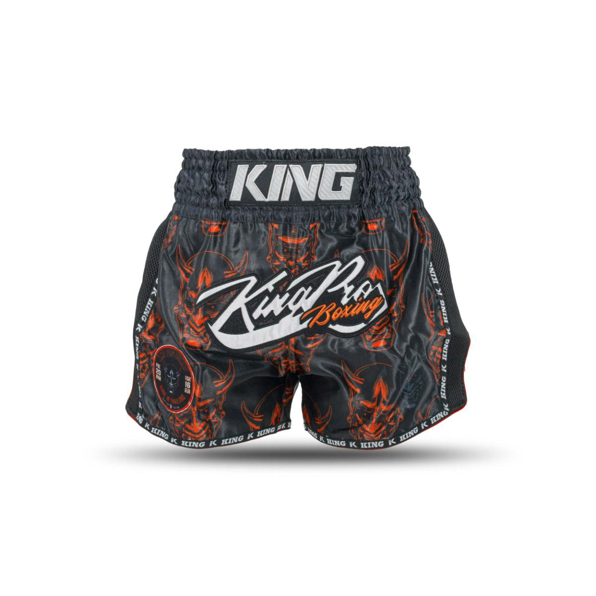 King Muay Thai DEMON Shorts - black/red, KPB DEVIL 4