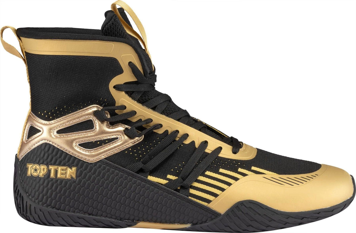 TOP TEN Footworker Boxstiefel – Schwarz/Gold, 1175-9