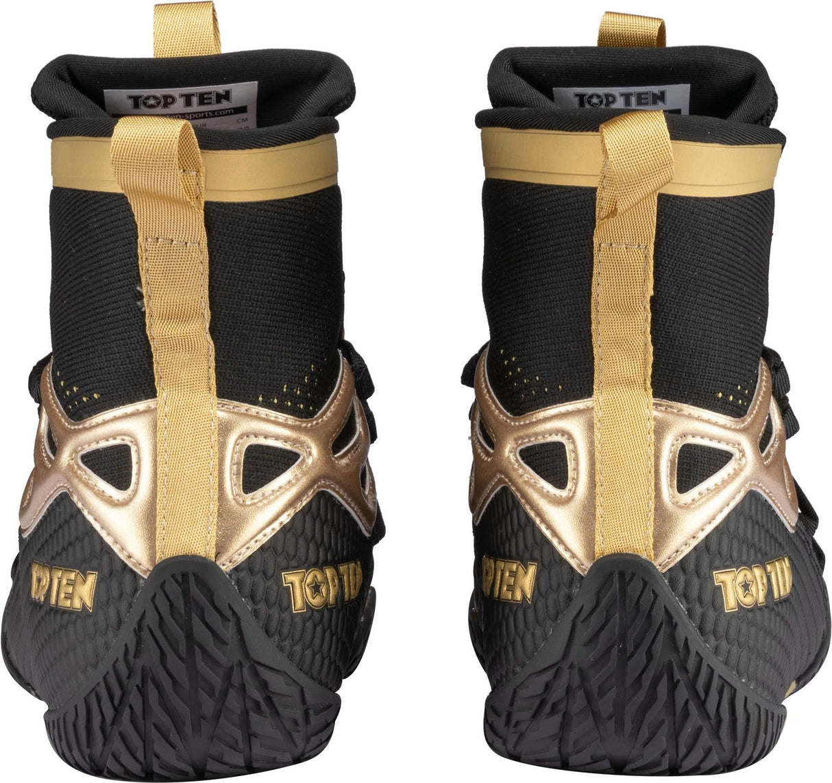 TOP TEN Footworker Boxstiefel – Schwarz/Gold, 1175-9