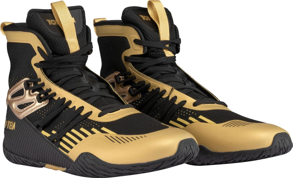 TOP TEN Footworker Boxstiefel – Schwarz/Gold, 1175-9
