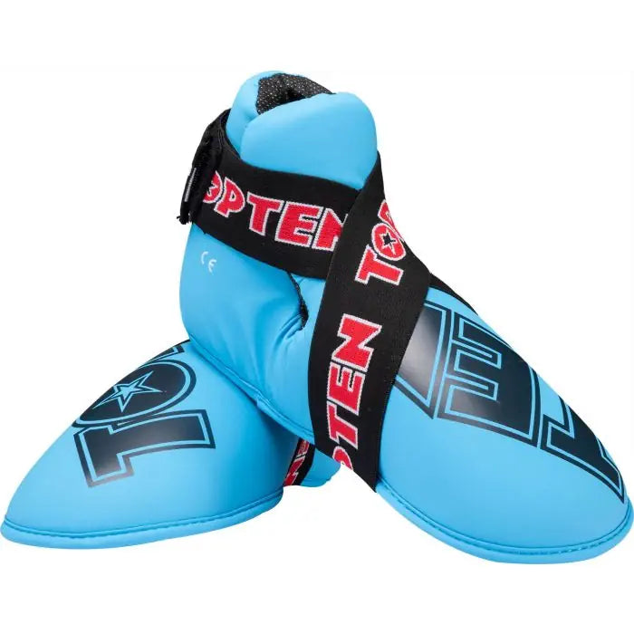 Top Ten Superlight Glossy Foot Protectores con logotipo de Wako - Azul claro, 3067-660