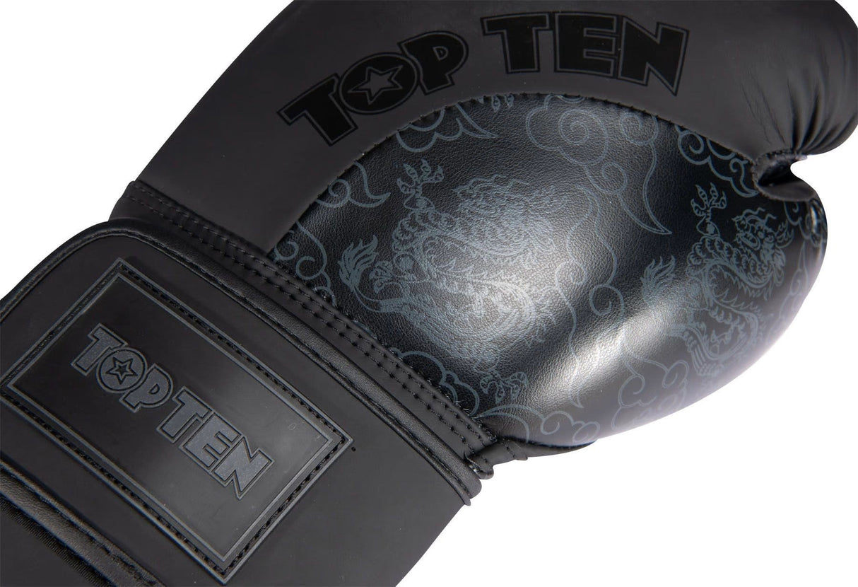 Top Ten “Dragon” Boxing Gloves – Black/Black, 22197-99