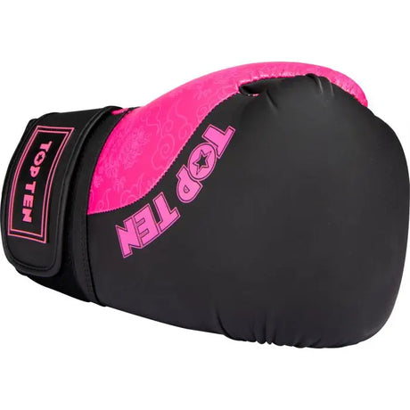 Guantes de boxeo "Dragon" Top Diez - Negro/Pink, 22197-97