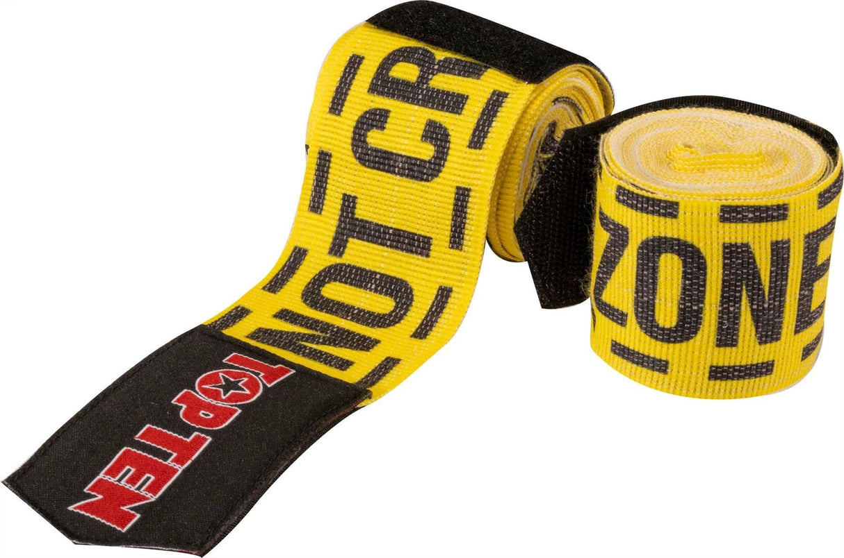TOP TEN BOXING ZONE hand wraps – black/yellow, 3.5 m