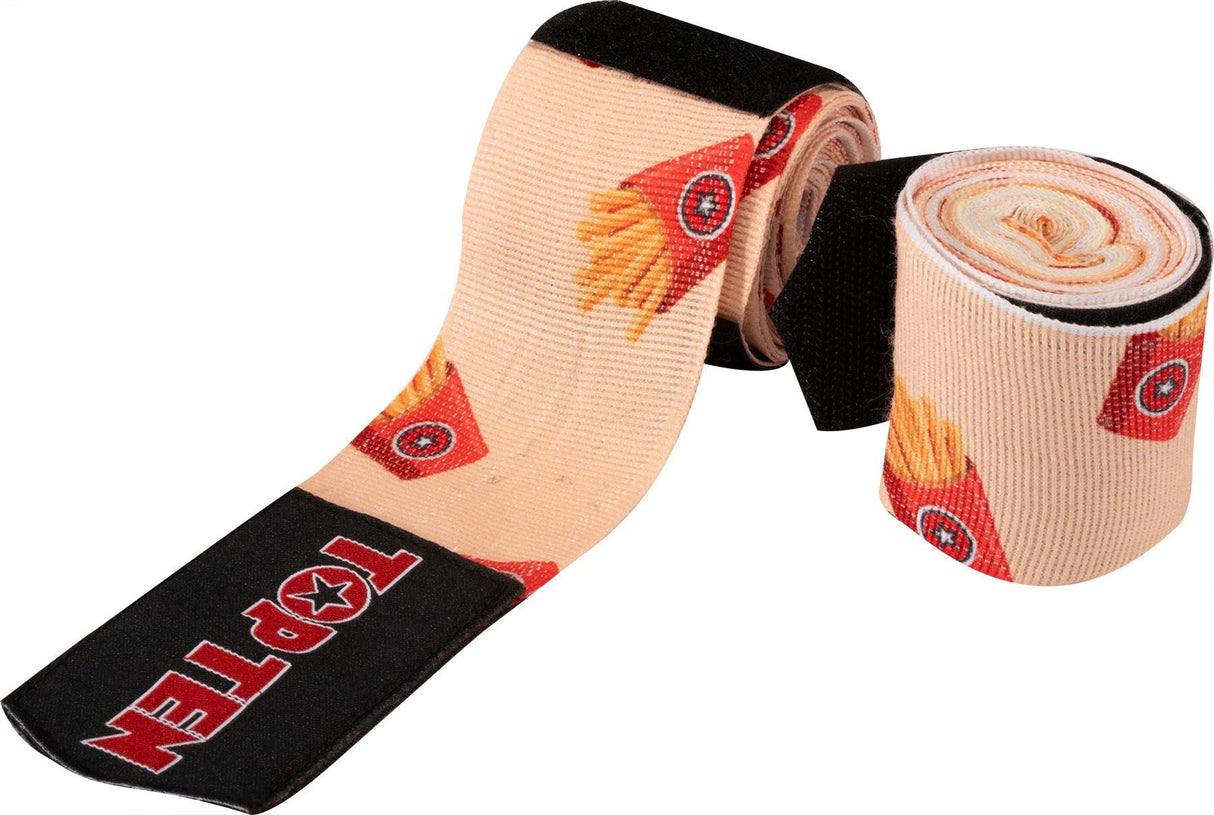 TOP TEN BUDO FRIES hand wraps – yellow/red, 3.5 m