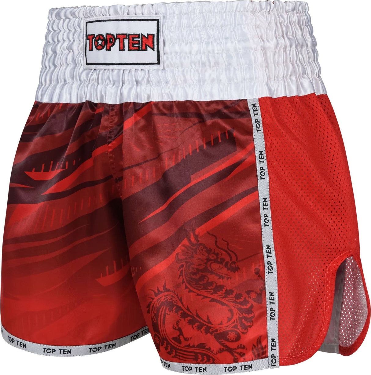 Top Ten “Legacy25” WAKO kickboxing shorts – red, 18643-4