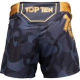 Top Ten Black Force Camo MMA Shorts – Black/Gold, 18154-99