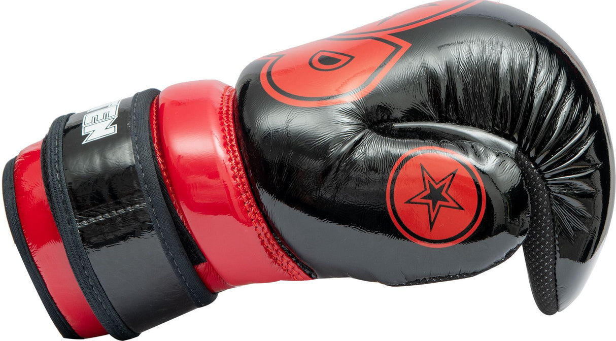 TOP TEN BLOCK Handschuhe mit offener Handfläche – Schwarz/Rot – 21656